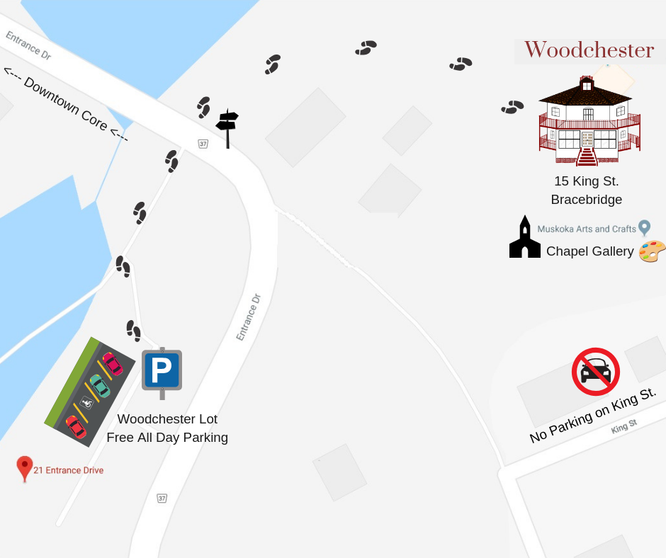 Image of google map showing Woodchester parking lot